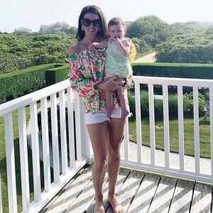 Tuckernuck Vibrant Floral Off-Shoulder Blouse